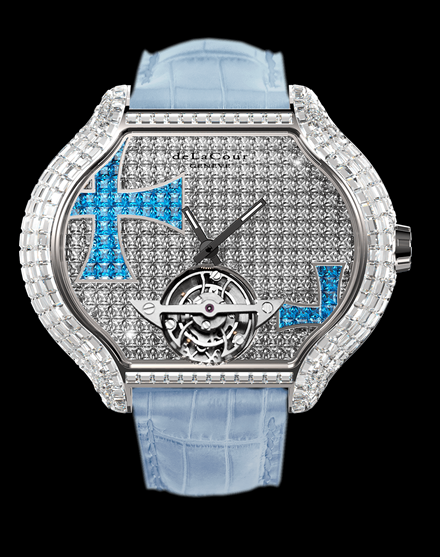 Replica DeLaCour Cross Light Blue Sapphire WAWG2610-0190T Watch